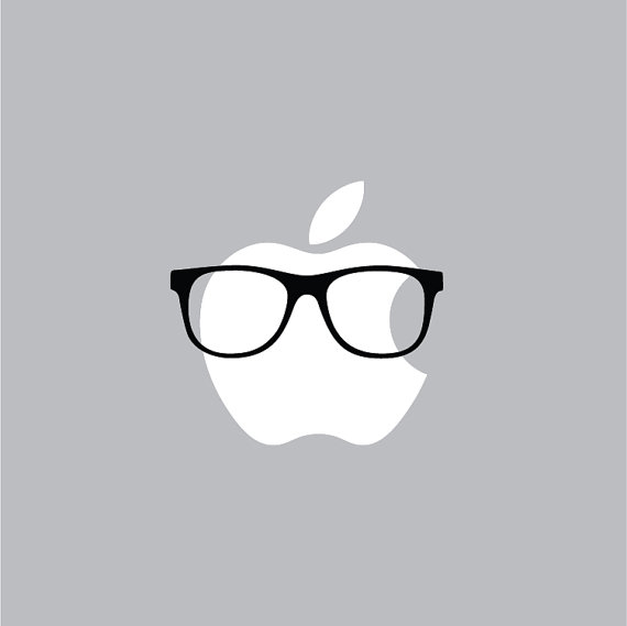 Imagen promocional de aplique de vinil Hipster Apple