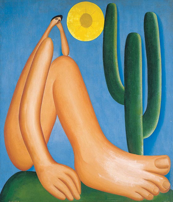 Abaporu (1928. Tarsila do Amaral). Palabra proveniente del tupí guaraní, que significa 'hombre que come'. Esta pintura, expuesta en el Museo de Arte Latinoamericano de Buenos Aires (Malba), inspiró a Oswvald de Andrade para la elaboración del manifiesto Antropófago.