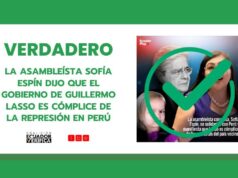 Sofía Espín dijo que el gobierno de Guillermo Lasso es cómplice de la represión en Perú